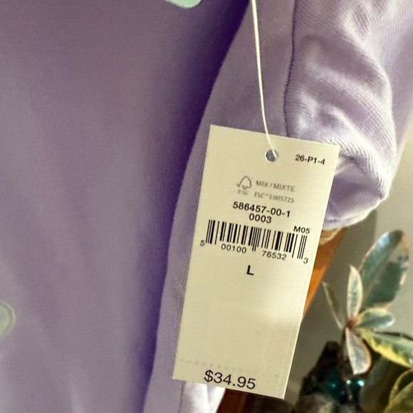 GAP & Disney Colab Adult Lavender Purple Mickey Mouse Holagram T-Shirt NWT Lg - Picture 5 of 7